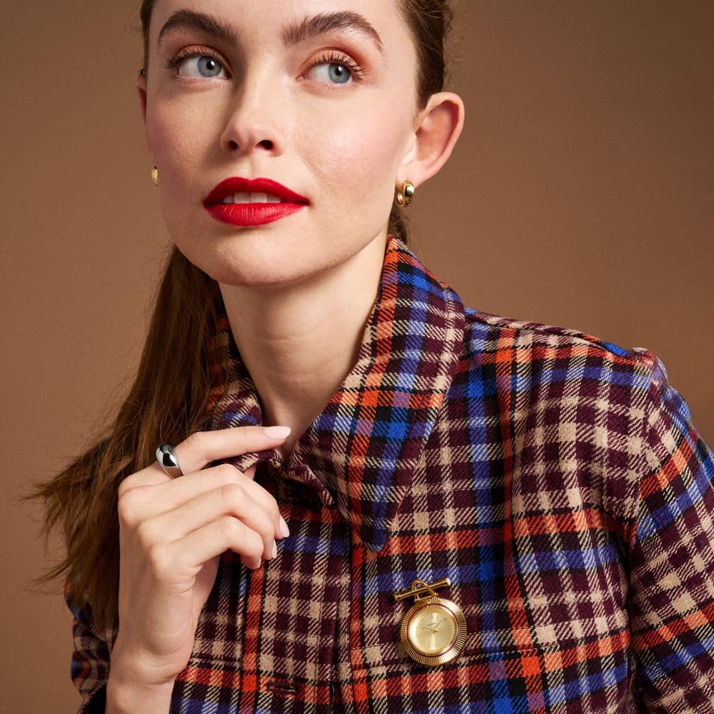 Fossil Women's Scarlette Three-Hand Gold-Tone Stainless Steel Watch Brooch