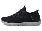 Skechers Men's Summits High Range Hands Free Slip-in Sneaker, Black/Charcoal, 11.5