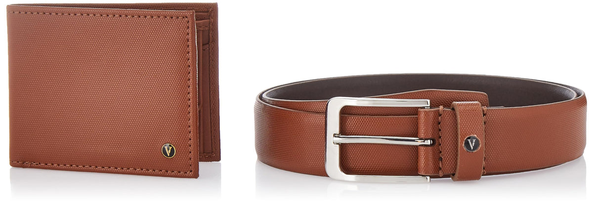 Van Heusen Leather_Mens__Belt & Wallet Combo_(Vhblecomf100001_Tan_Xl), Brown