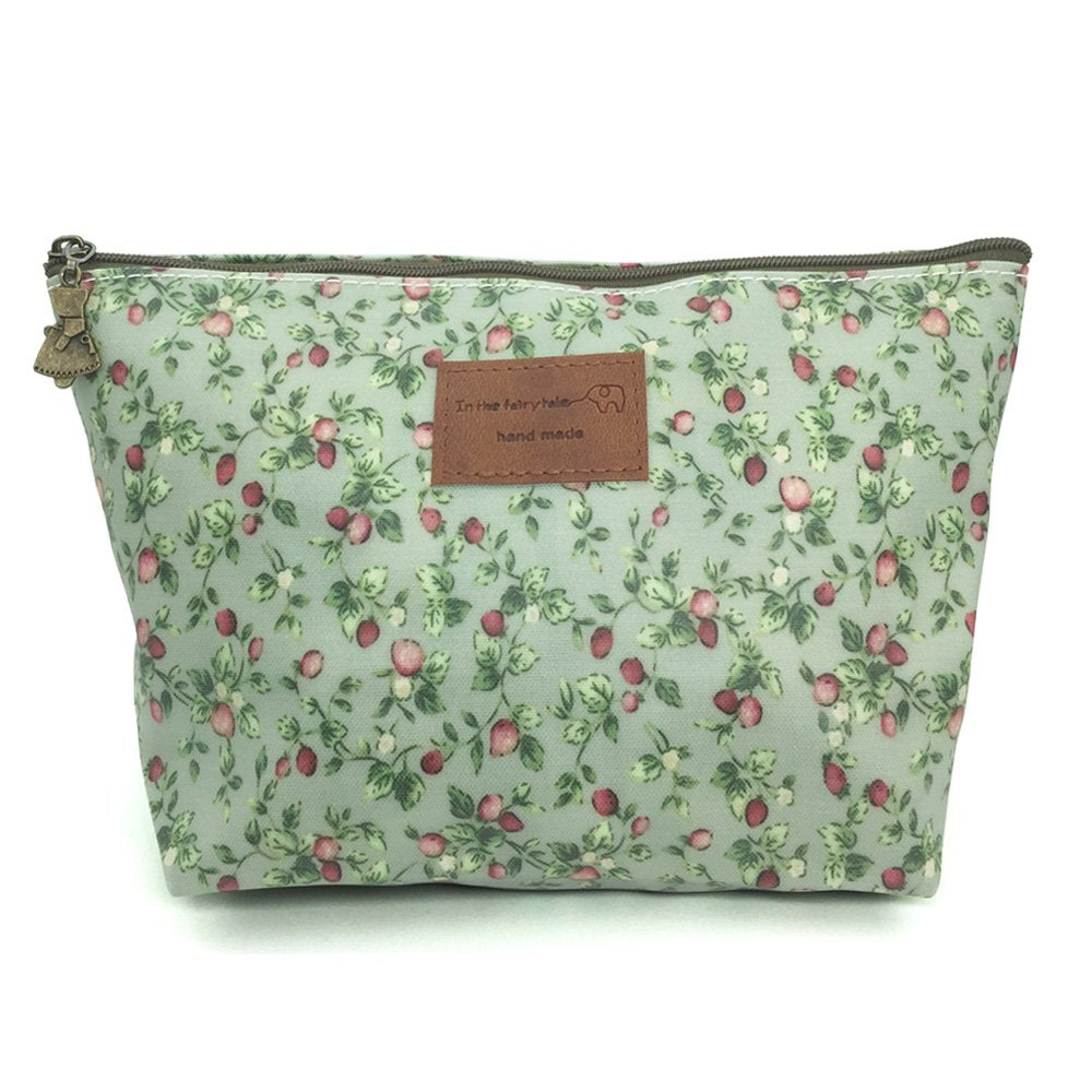 Hunger Green Flowers Make-Up Cosmetic Bag Carry Case, 14 Patterns (P11417017)