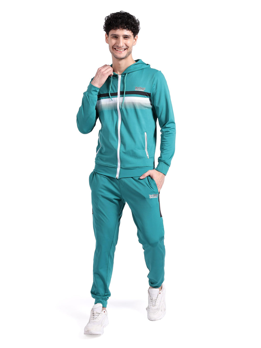 The Indian Garage Co Mens Regular Fit Polyester Spandex Placement Print and Hoodie