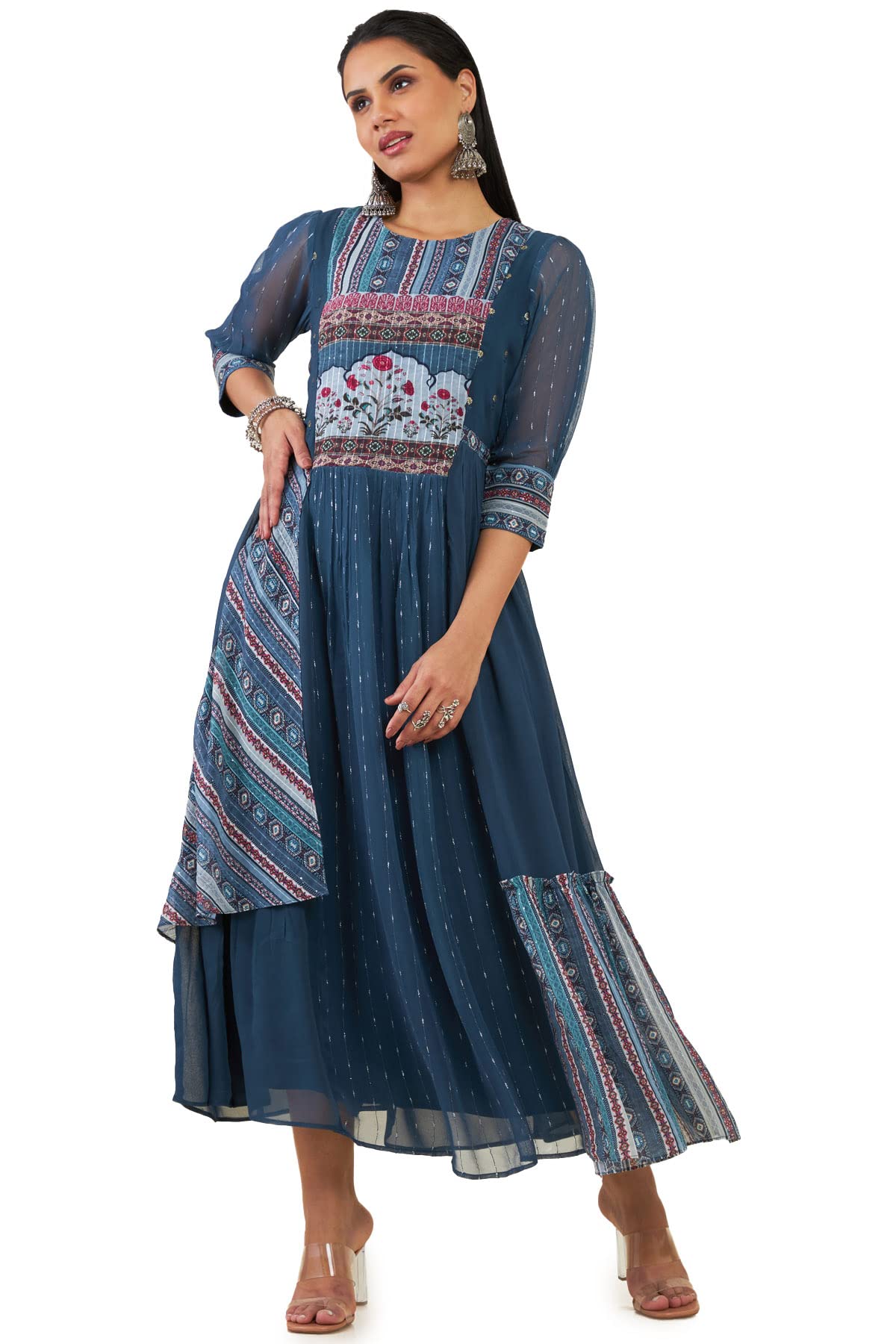 Soch Women Georgette Printed Dress Kurta