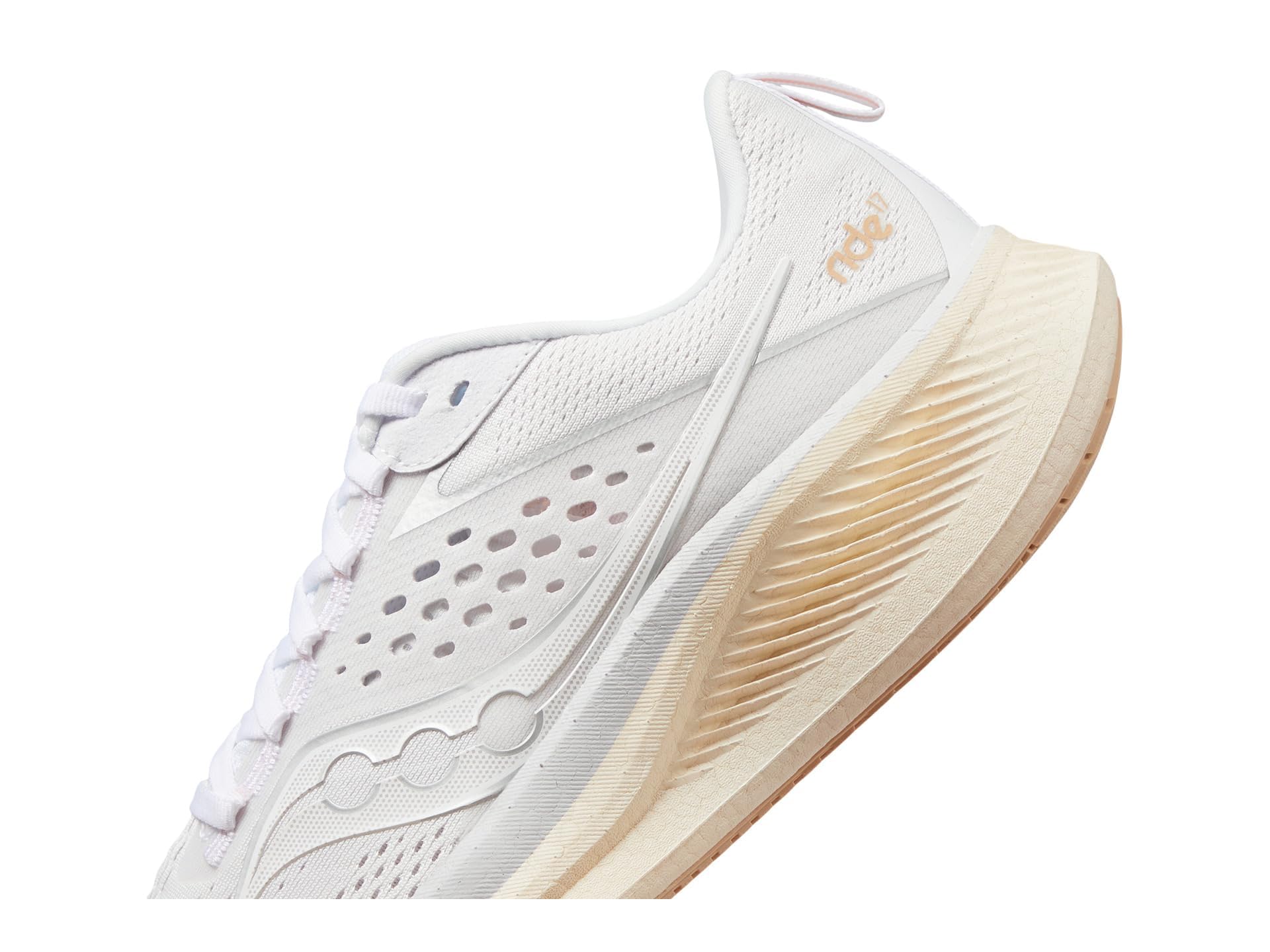 Saucony Women's Ride 17 Sneaker, White/Pearl, 9.5