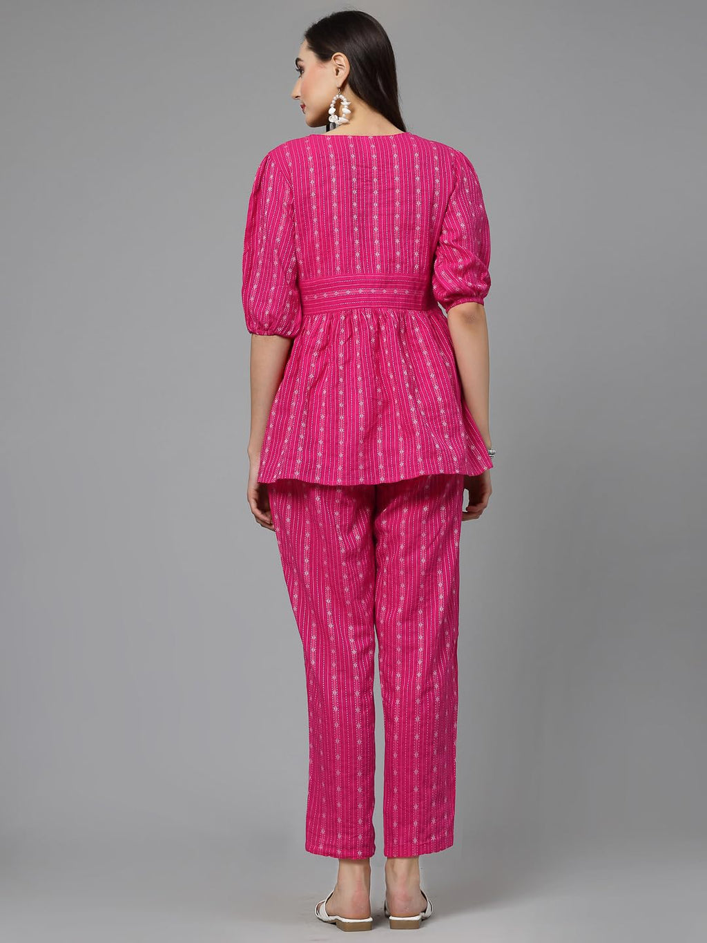 Stylum WomenS Woven Design Cotton Co-Ord Set