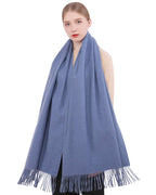 RIIQIICHY Winter Scarf for Women Blue Pashmina Shawls Wraps for Evening Dresses Large Warm Soft Scarves
