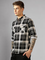 Dennis Lingo MenS | Black | Checks/Flannel | Regular Collar | Full Sleeve | Relaxed | Casual Shirt