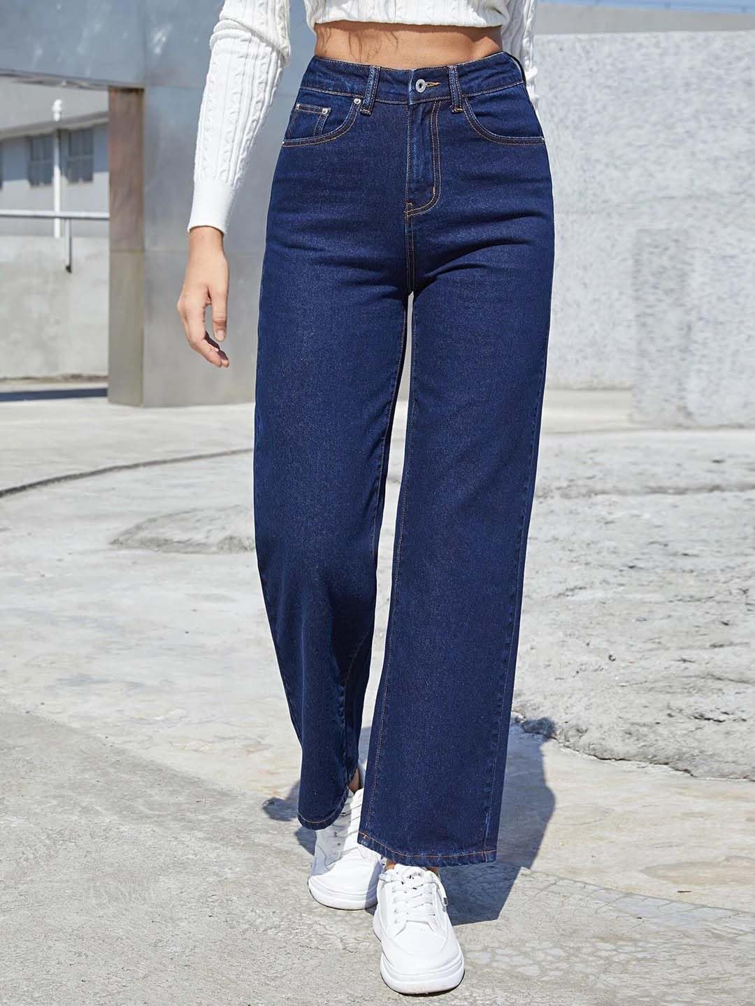Kotty Women Solid Regular High Rise Blue Jeans