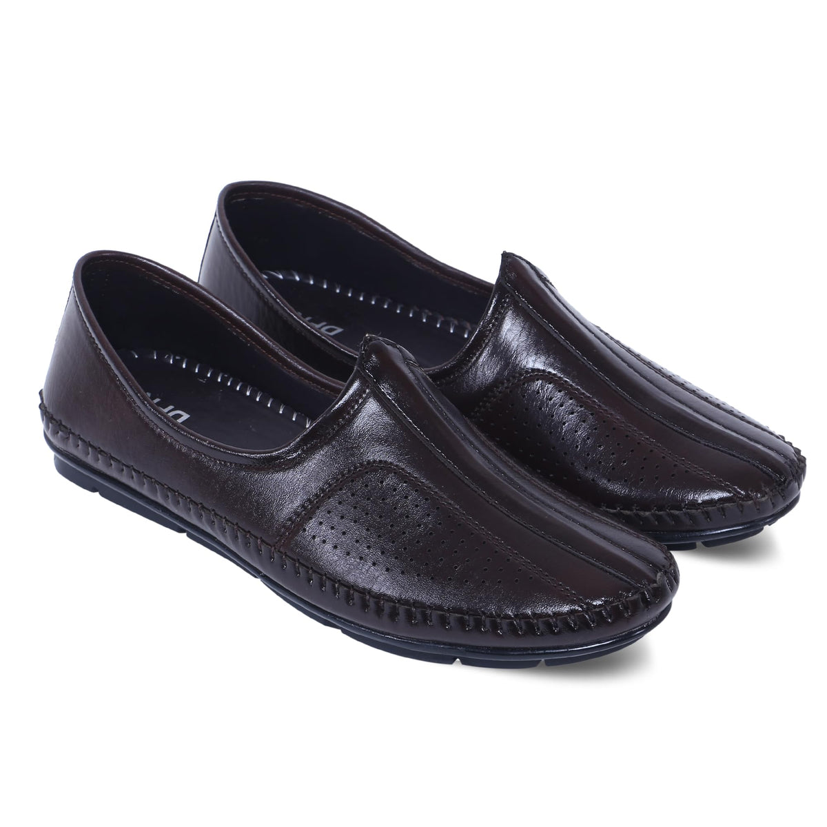 DFR Casual Loafer Shoe for Formal Traditional Juti for Men, Brown, UK Size 10 10
