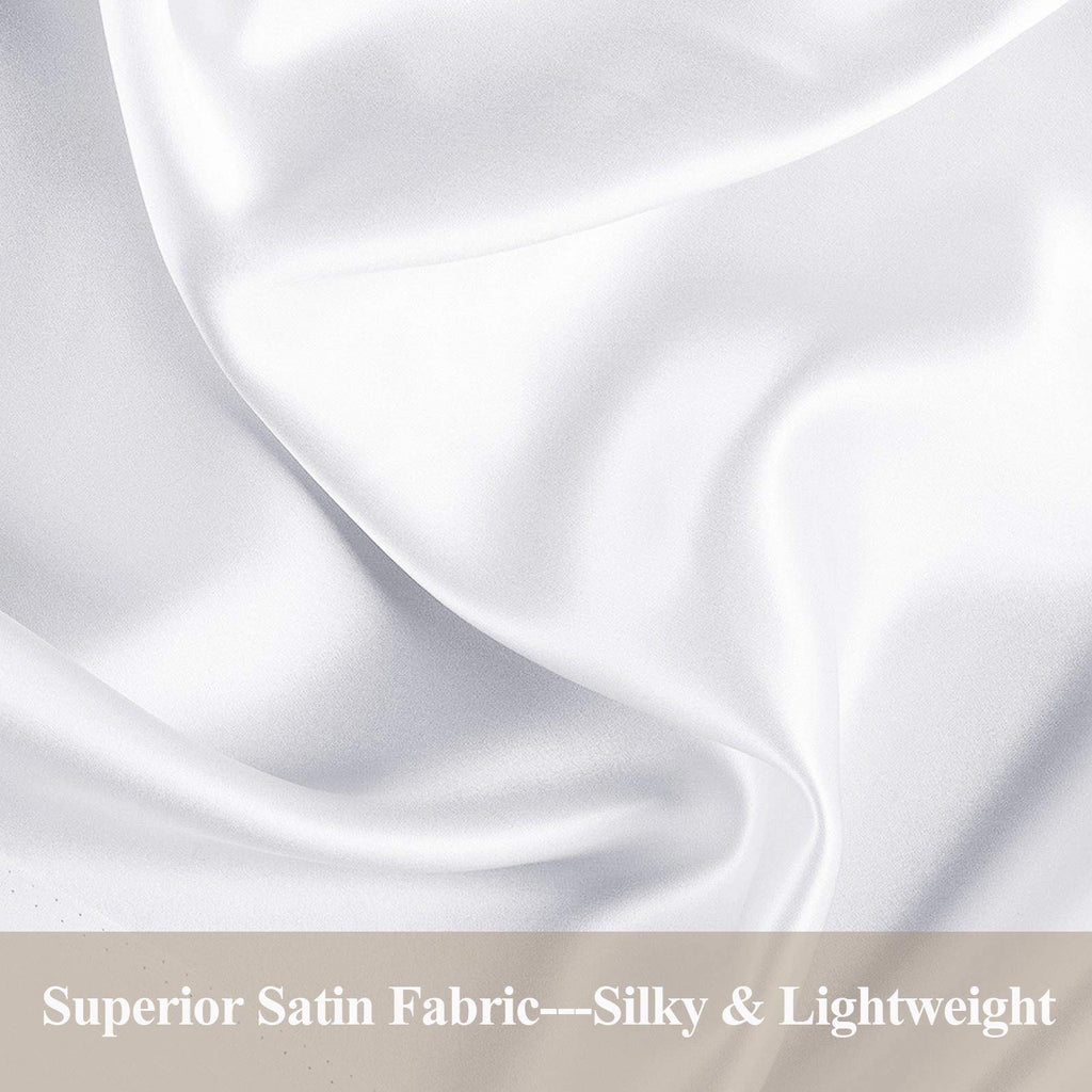 SIORO Women's Satin Robe Lace Silk Kimono Robes Short for Bridesmaid Wedding Party Nightgown, Small~X-Large