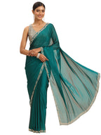 Libas Women38 Satin Sarees (16381_Teal 2)