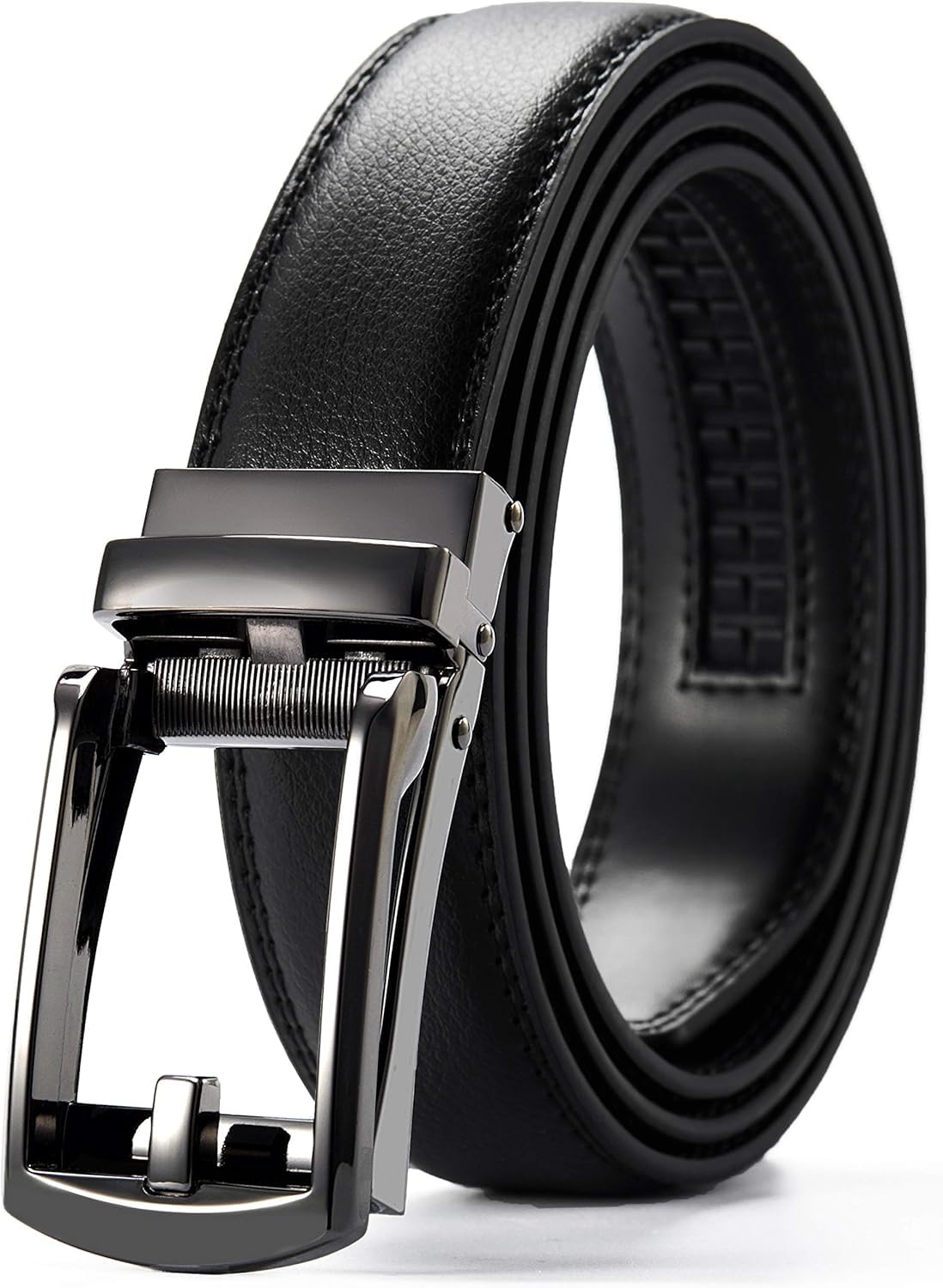 Contacts Genuine Leather Belt For Men With Easier Adjustable Autolock Buckle Fit Everywhere |Formal & Casual | Elegant Gift Box  28-42
