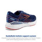 Brooks Men's Glycerin GTS 20 Supportive Running Shoe - Blue Depths/Palace Blue/Orange - 9.5 Medium