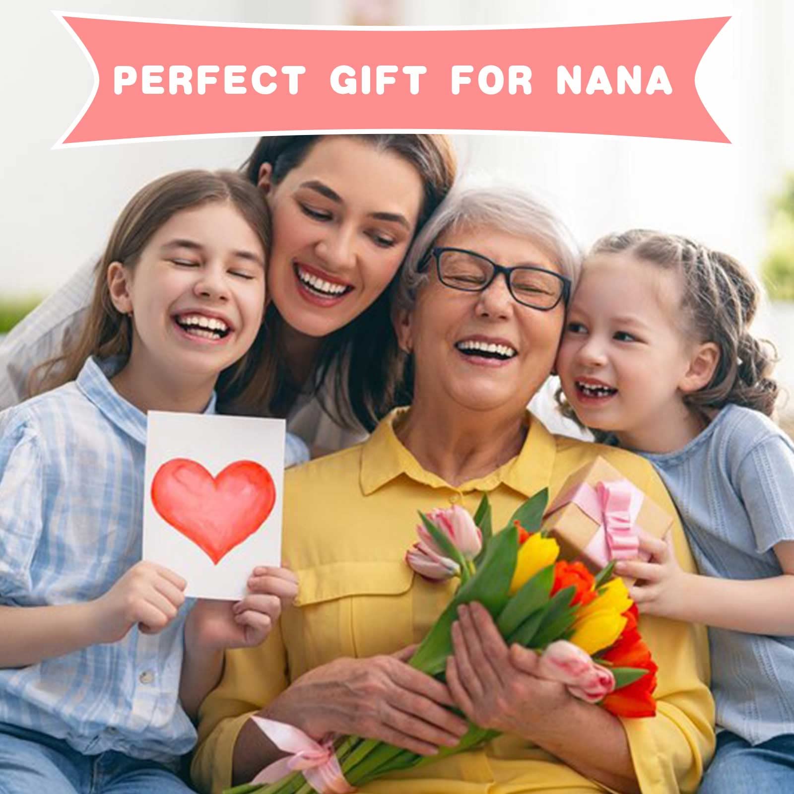 BAOSIWA Silicone Beaded Nana Bracelet Keychain Black Leopard Wristlet Key Ring Bangle Chains Christmas Gifts for Women Grandma w