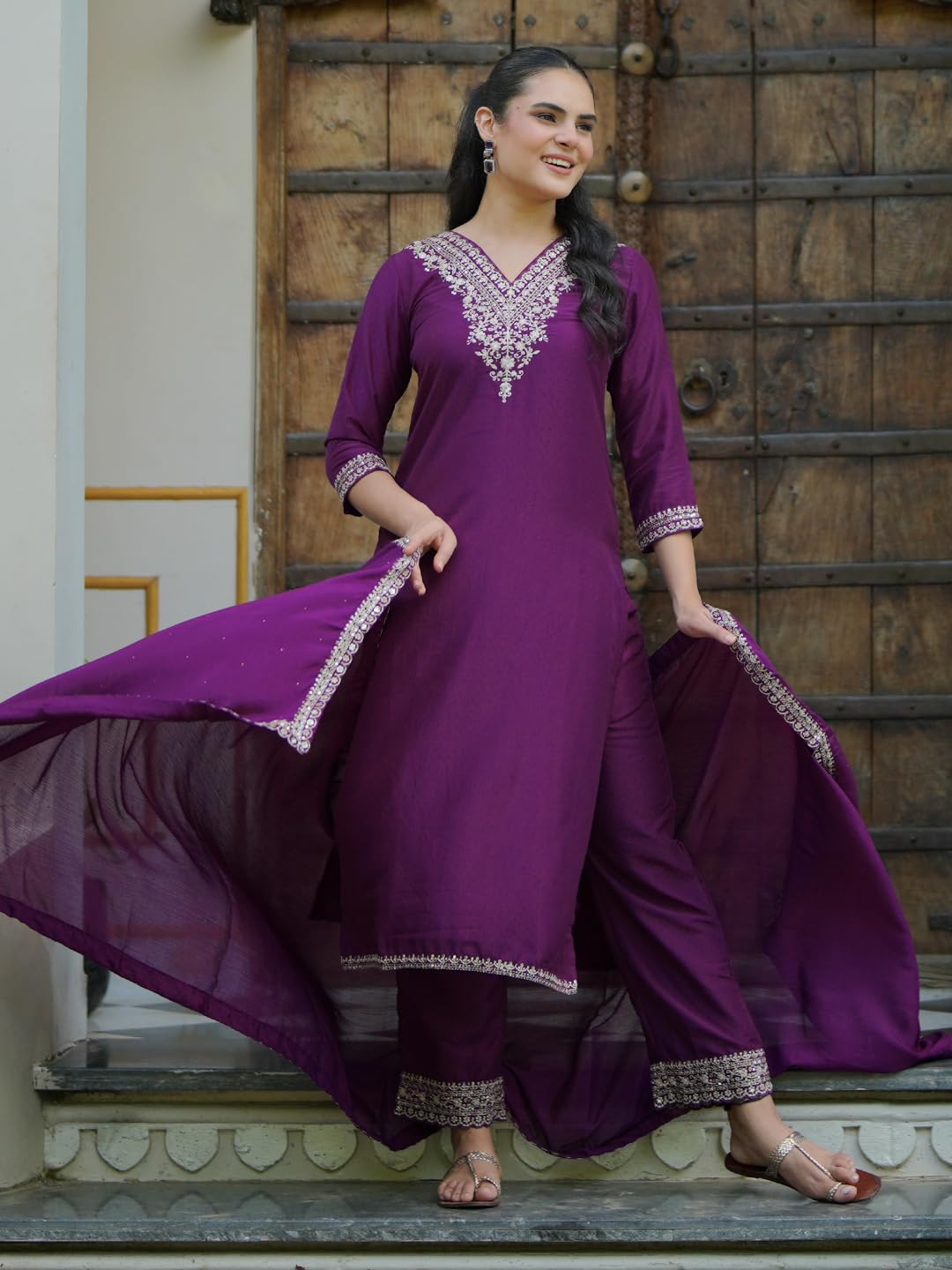 Libas WomenS Silk Blend Kurta Set (485770R