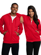Fruit of the Loom Eversoft Fleece Hoodies, Pullover, Moisture Wicking & Breathable, Sizes S-4x, Red Full Zip, Large