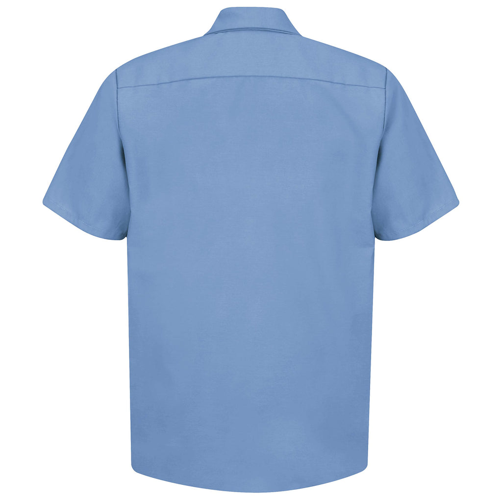 Red Kap Mens Standard Industrial Work Shirt, Regular Fit, Short Sleeve, Light Blue, 4X-Large