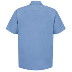 Red Kap Mens Tall Industrial Work Shirt, Regular Fit, Short Sleeve, Light Blue, 3X-Large