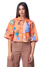 Leriya Fashion WomenS Oversized Fit Shirt (Lf-W2025_Orange