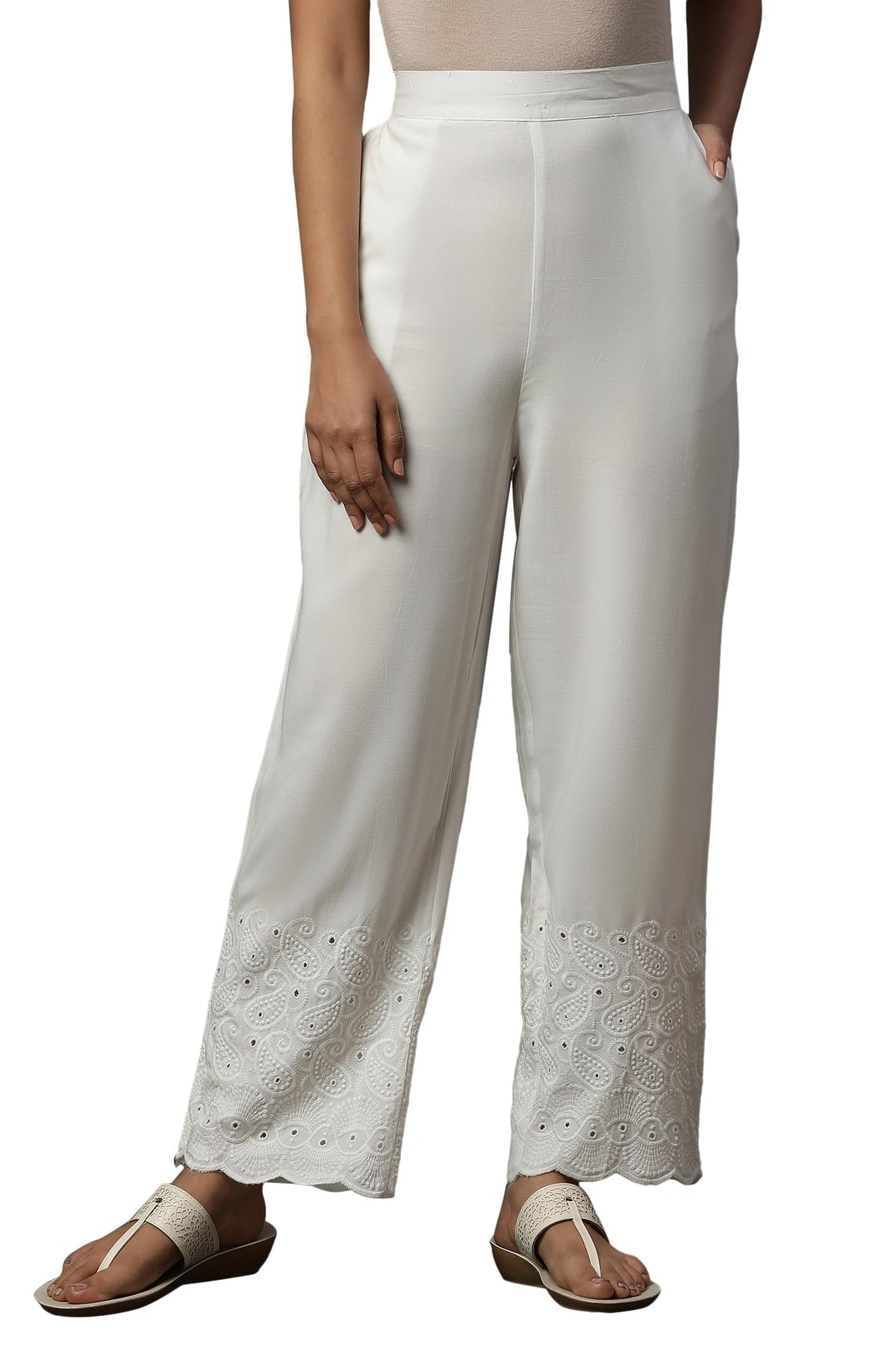 Aurelia WomenS Straight Palazzos (24Fea60340_White