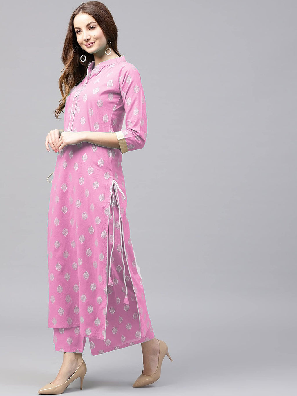 Anni Designer Women'S Cotton Straight Kurta With Palazzo (Kur103)