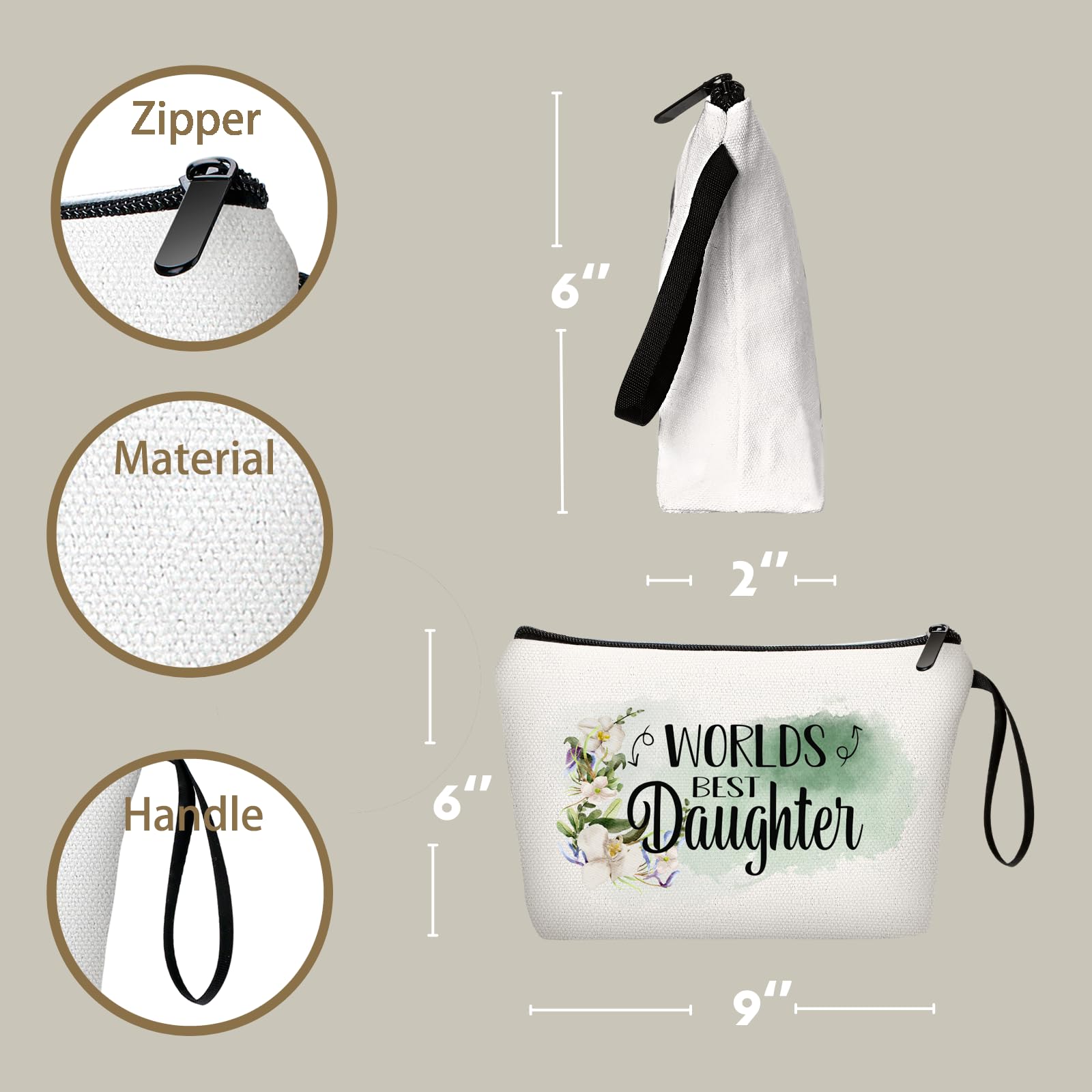 Daughter Gifts from Mom Daughter Gifts Gifts for Daughter Birthday Gift for Daughter Small Make Up Travel Cosmetic Bag Bridal Sh