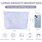 ZLFSRQ Flower Makeup Bag for Women Girls Teens Travel Cute Floral Cosmetic Bags Large Zipper Cosmetic Pouch Purse Portable