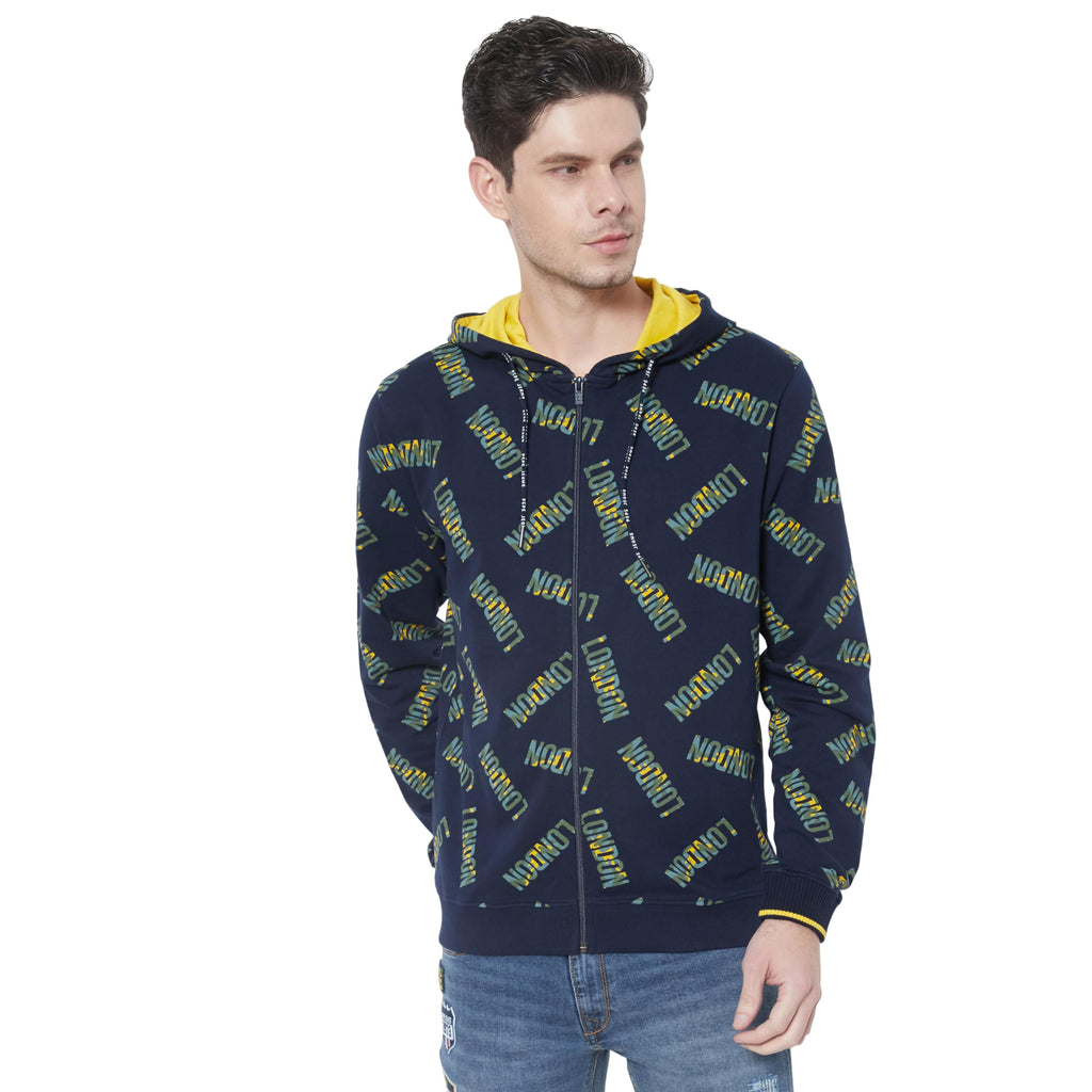 Pepe Jeans MenS Regular Fit Hooded Sweatshirt Blue