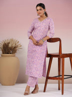ANNI DESIGNER Women s Rayon Blend Kurta with Palazzo, purple, S