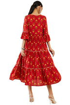 Soch Women Red Rayon Embroidery Kurta