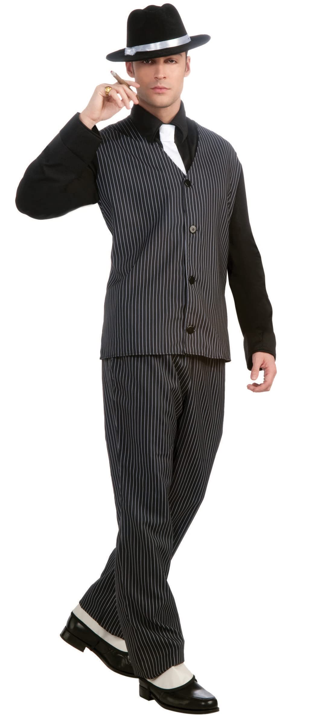 Forum Novelties Men's Roaring 20's Pinstripe Suit Gangster Costume, Black, One Size