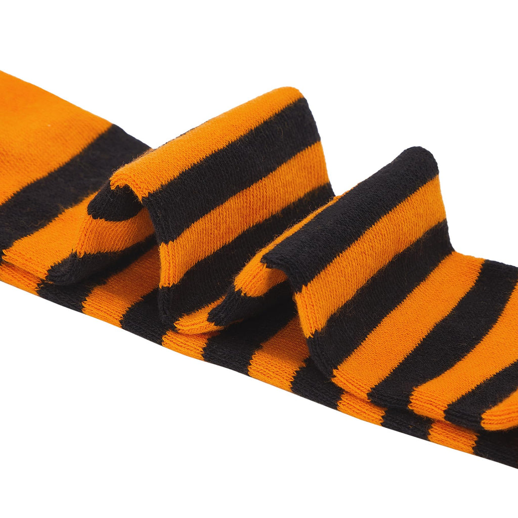 Zando Soft Baby Halloween Tights for Girls Funny Baby Orange and Black Striped Leggings Toddler Striped Tights Toddler Orange Ti