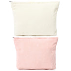SOIDRAM 2 Pieces Corduroy Makeup Bag Large Corduroy Cosmetic Bag Capacity Canvas Travel Toiletry Bag Organizer Cute Makeup Brush