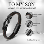 JoycuFF Mother And Son Bracelet, Birthday Gifts for Son, To My Sons Bracelet from Dad, Son Birthday Gift from Mom, Christmas Ann