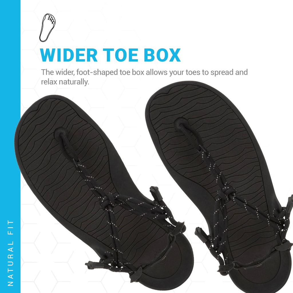 Xero Shoes Men's Aqua Cloud Barefoot Water Sandals, Black, 9