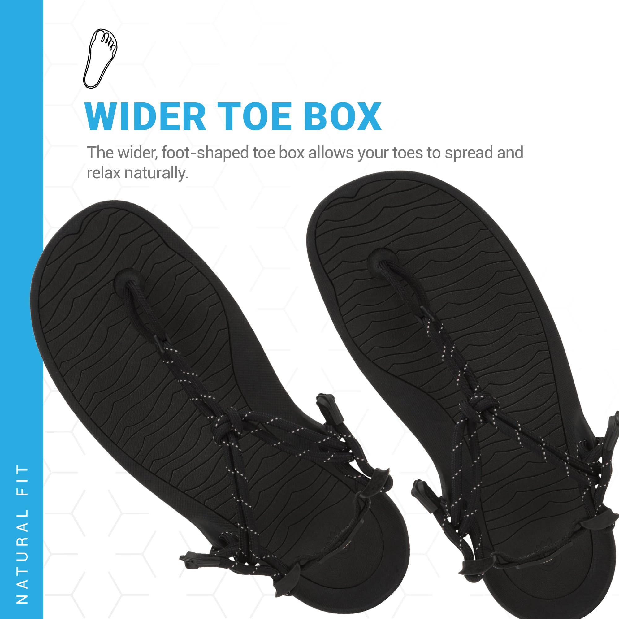 Xero Shoes Men's Aqua Cloud Barefoot Water Sandals, Black, 9