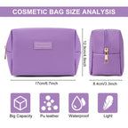 MAANGE Small Makeup Bag For Purse, Travel Cosmetic Bag Makeup Pouch PU Leather Portable Versatile Zipper Pouch For Women