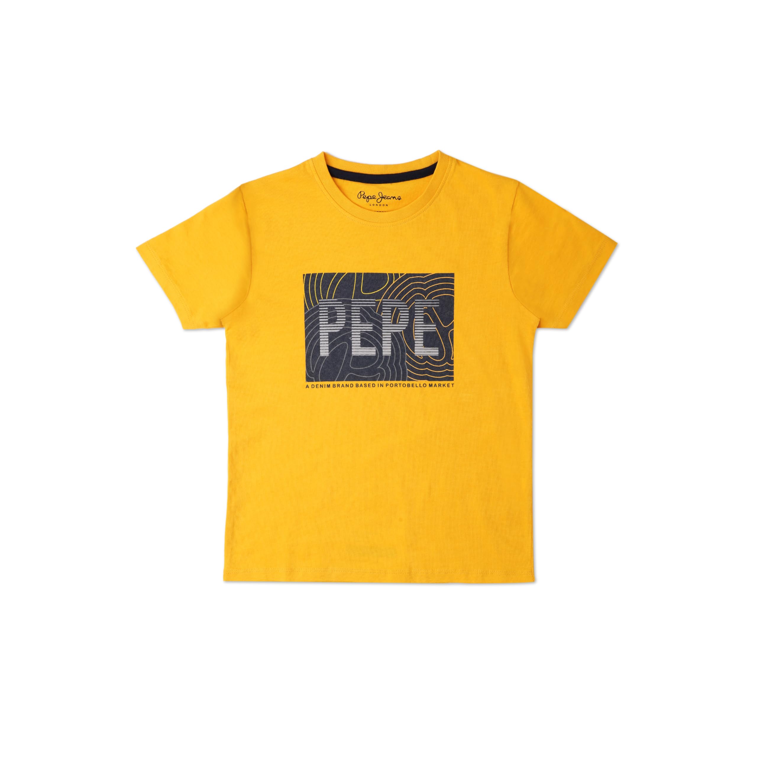 Boys Gold Graphic Print Short Sleeved T-Shirt