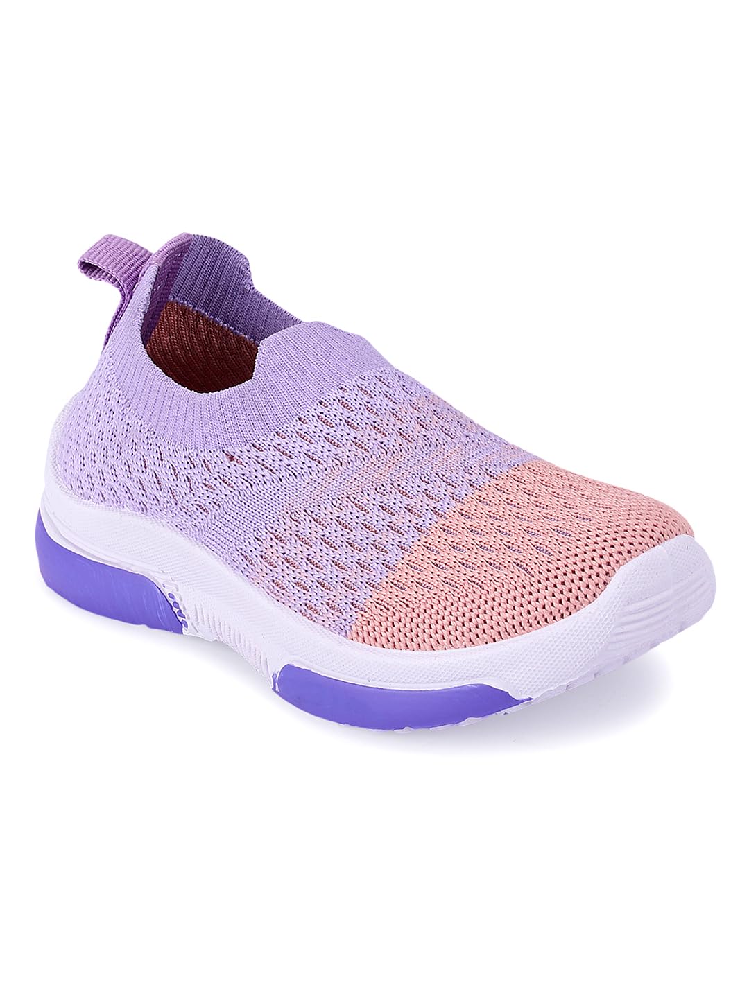 Adjo Colourblocked Mesh Slip On Casual Shoes For Girls | Lightweight Breathable Knit Upper | Soft Cushioned Sole | Comfortable E 21