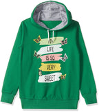 T2F Girls Cotton Hooded Neck Regular Fit Sweatshirt (GLS-SS-37_Green_9-10 Years)