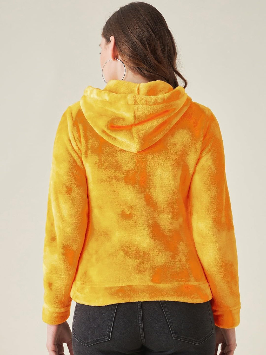 Modeve Full Sleeve Self Design Women Sweatshirt-Yellowii Winter Wear Ii Hoodie