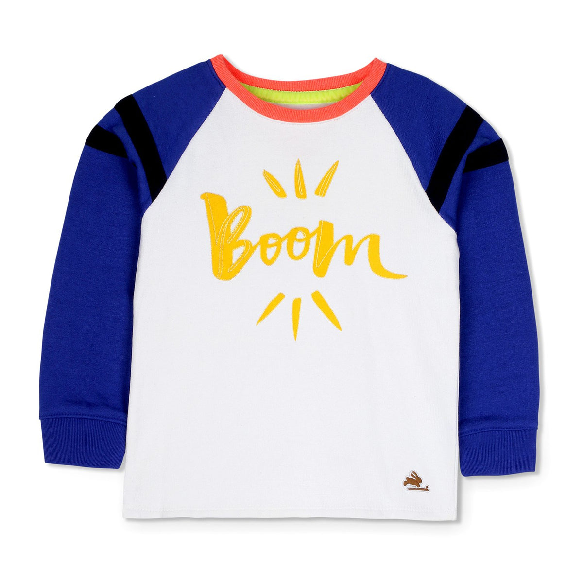 CHERRY CRUMBLE Kids Unisex Graphic Raglan Round Neck White Blue Full sleeves Cotton blend Printed Sweatshirt (7LSWSHRT0742_Mul 18-24