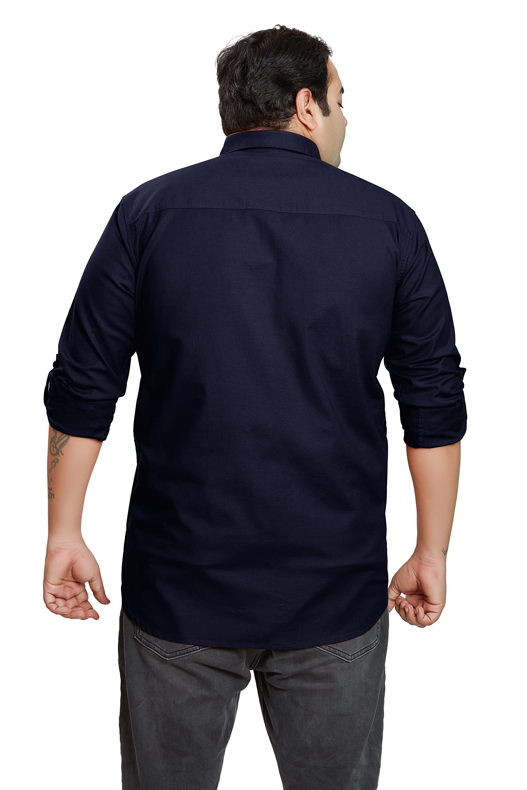 BE ACTIVE Mens Casual 100% Cotton Solid Plus Size Shirt || Plus Size Shirts for Men || Casual Plus Size Shirt || Casual Wear Sh