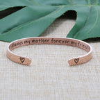 JoycuFF Mother's Day Gifts for Mom Mother Mommy Inspirational Cuff Bracelets Christmas Birthday Rose Gold Jewelry Mantra Alway M