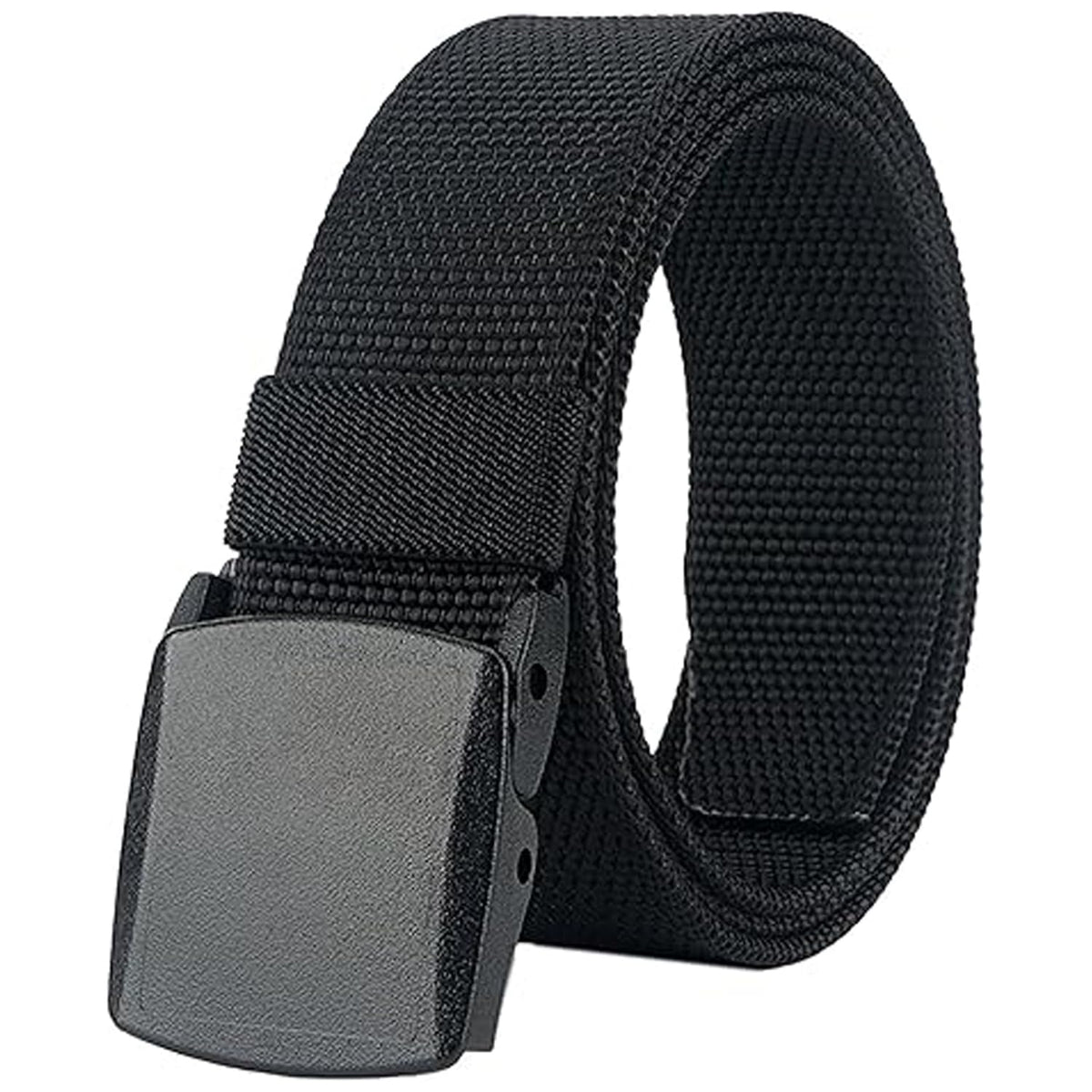 Aadikart Waist Belt Automatic Buckle Nylon Canvas Male Men Survival Strap, Fits On Up To 40 Inches Waist Size Pack Of 1 (Black) 40