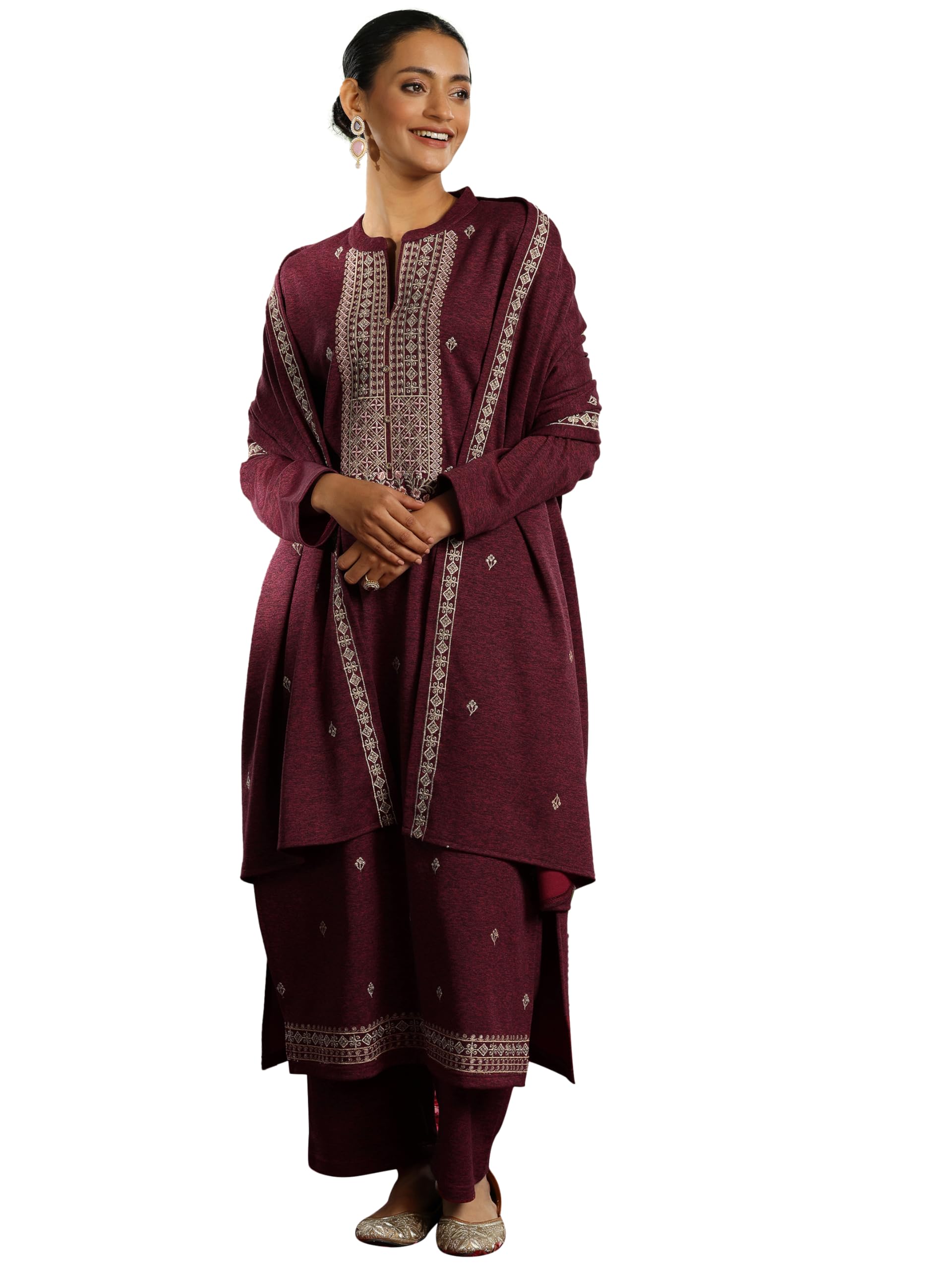 Libas WomenS Wool Blend Embroidered Kurta Set (48861W