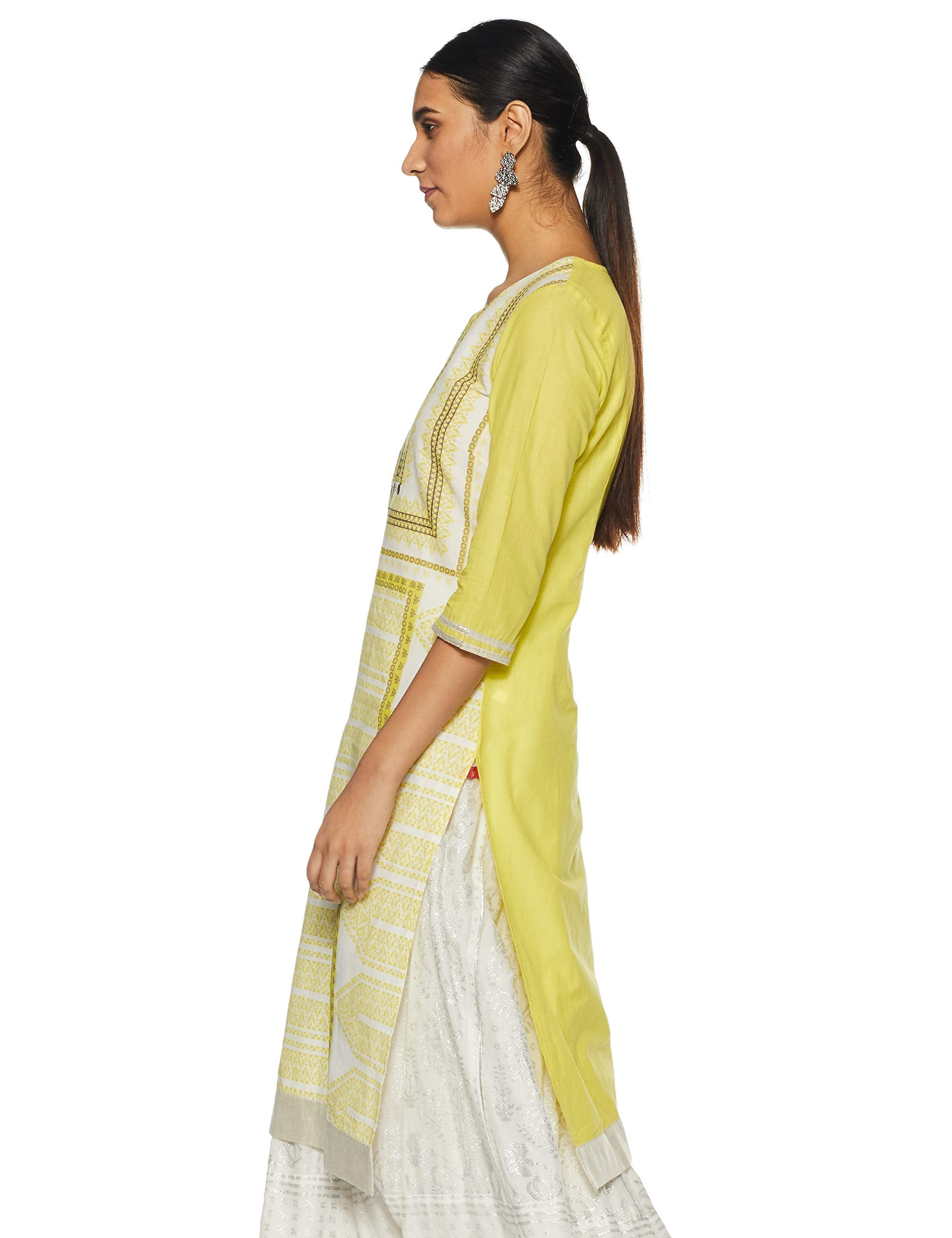 W For Woman Women Cotton Straight Regular Kurta
