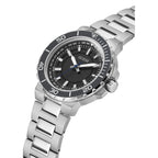 GUESS Men's Sport Diver-Inspired 44mm Watch - Black Dial Silver-Tone Stainless Steel Case & Bracelet