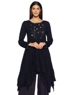 W For Woman Straight Winter Kurta (17No17697-66134_Night Sky_14)