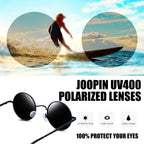 Joopin Round Sunglasses 2 Pack Small Circular Sun Glasses Polarized UV400 Circle Shades for Men and Women Halloween Costume