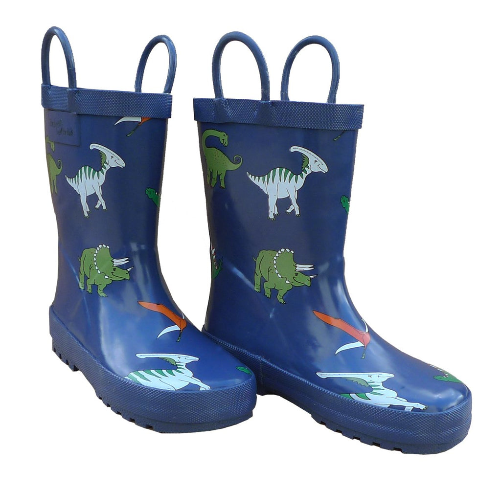 Foxfire FOX-600-65-9 Childrens Blue Dinosaurs Rain Boot - Size 9